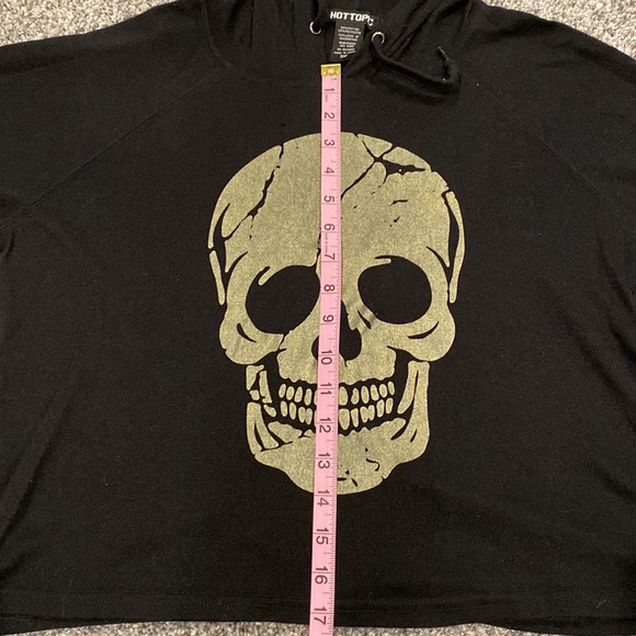 Hot Topic Black Sweater with Gold Skull. Size: SM - Picture 5 of 9